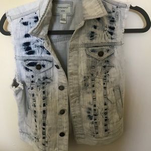 Forever21 Acid Wash Denim Vest